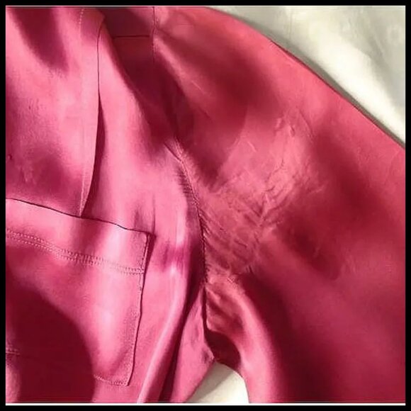 Vintage Silk Charmeuse Long Sleeve Blouse, Tie Bow 30s 1930s - Picture 8 of 14